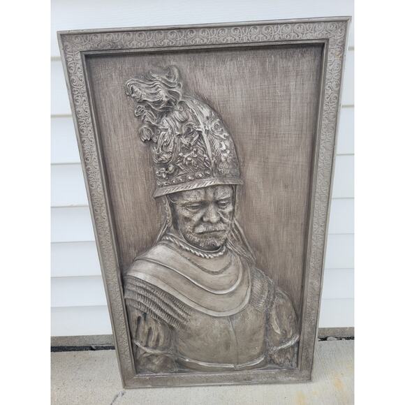 Vintage Vanguard Studios 3D framed bust Rembrandt van Rijn oil Gunmetal Silver